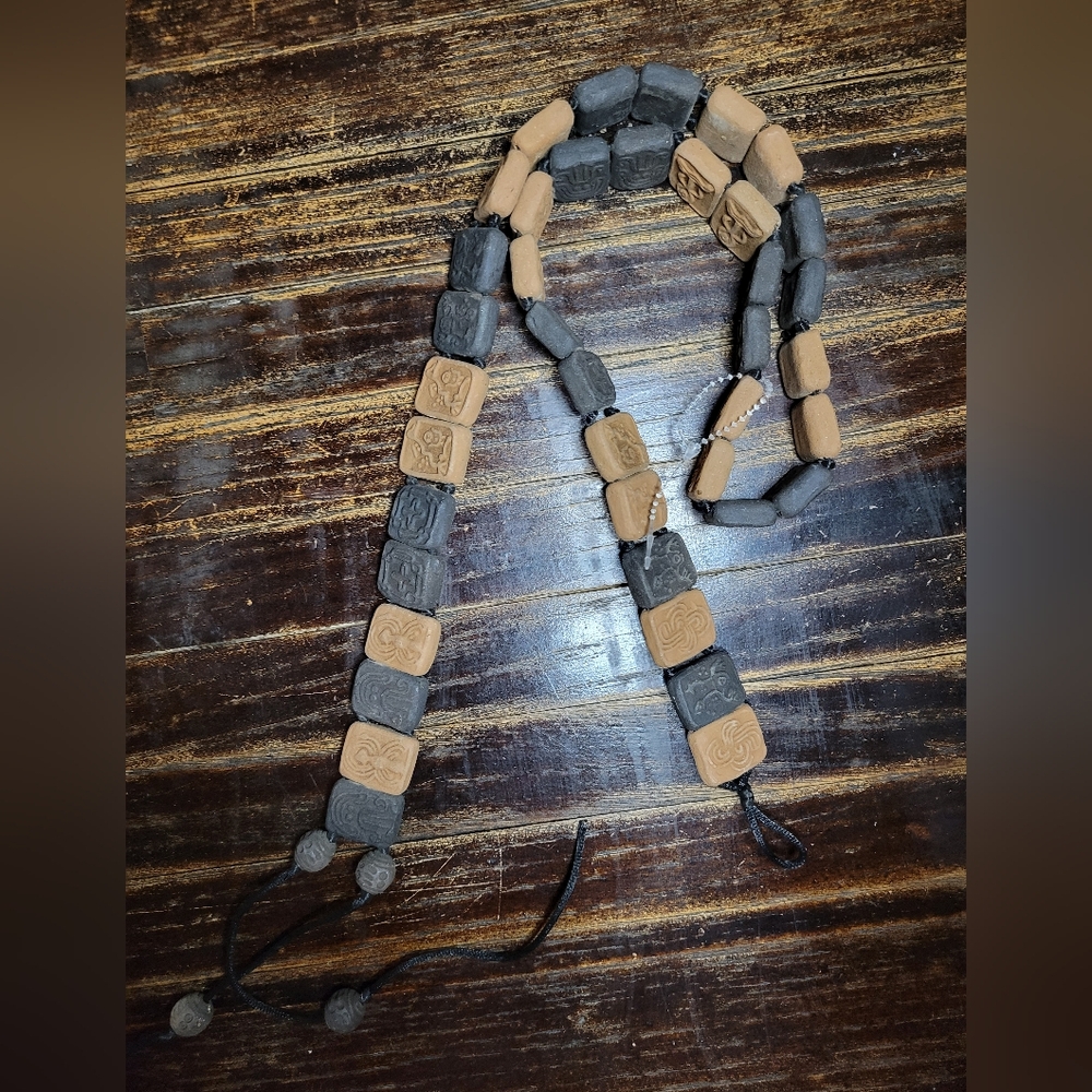 black and brown clay beads